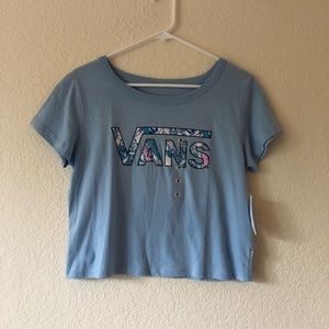 light blue Vans cropped shirt